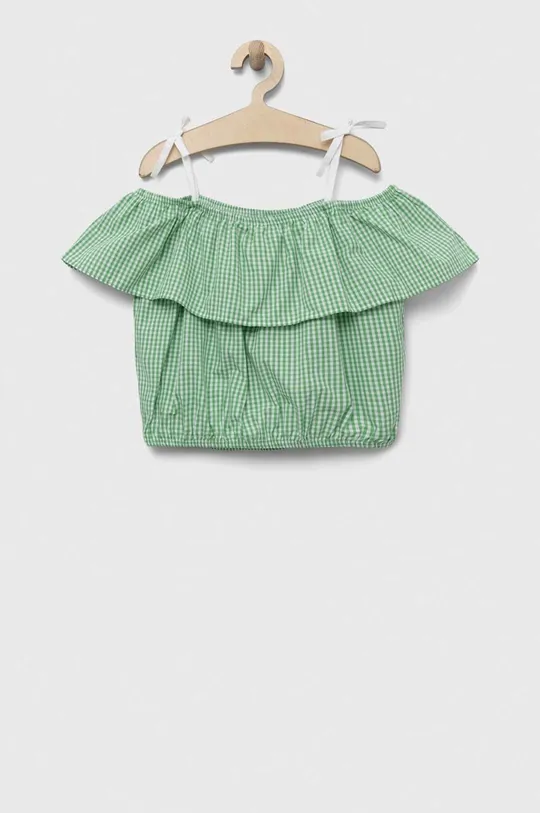 зелёный Детская хлопковая блузка United Colors of Benetton Для девочек