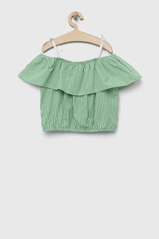 Детская хлопковая блузка United Colors of Benetton зелёный