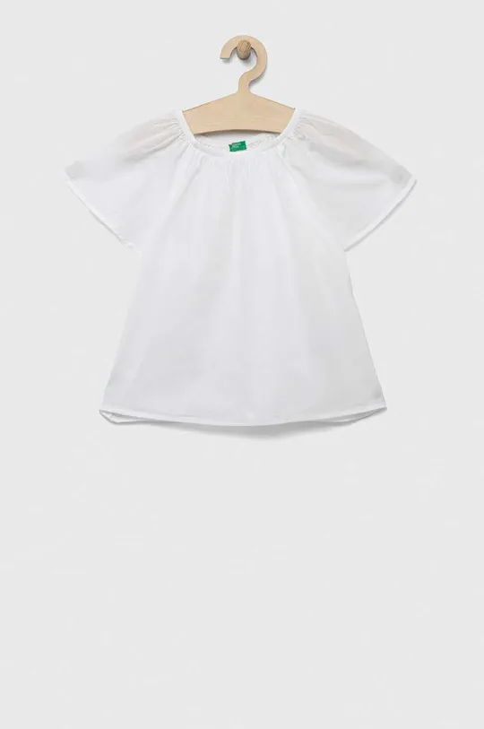 biały United Colors of Benetton bluzka bawełniana dziecięca Dziewczęcy