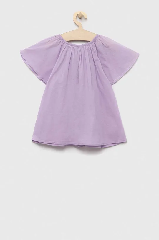 Детская хлопковая блузка United Colors of Benetton фиолетовой