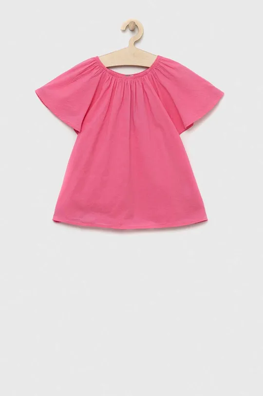 рожевий Дитяча бавовняна блузка United Colors of Benetton Для дівчаток