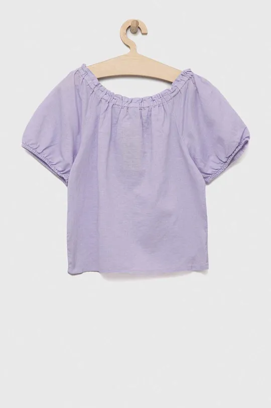 Дитяча льняна блузка United Colors of Benetton фіолетовий