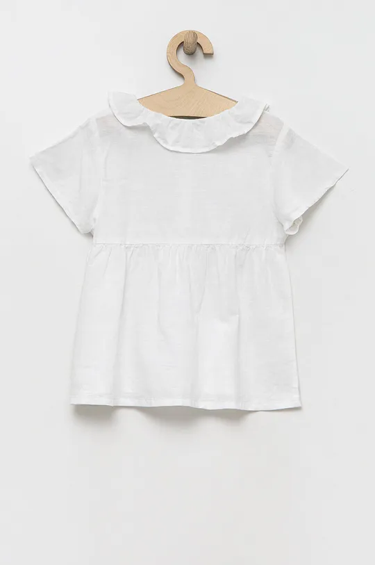 Дитяча льняна блузка United Colors of Benetton білий