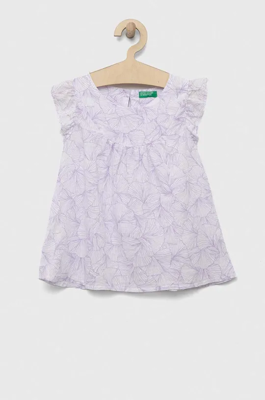 фиолетовой Детская льняная блузка United Colors of Benetton Для девочек
