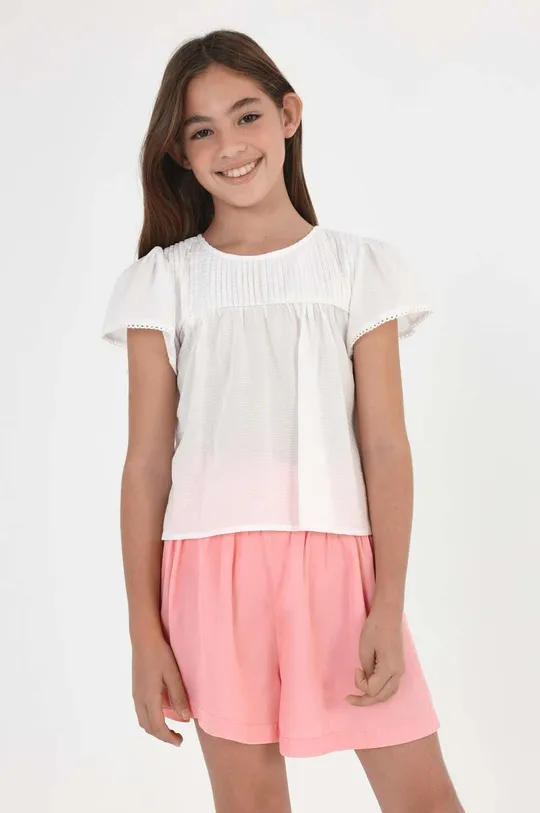 λευκό Παιδική βαμβακερή μπλούζα Mayoral Για κορίτσια