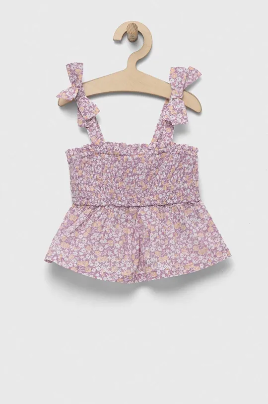 фіолетовий Дитяча бавовняна блузка GAP Для дівчаток