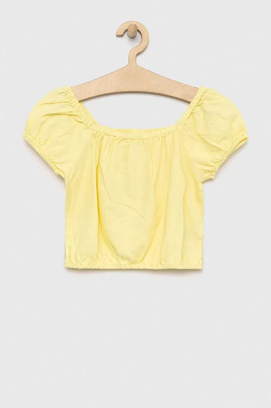 żółty GAP bluzka lniana dziecięca Dziewczęcy