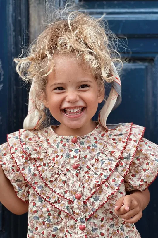 барвистий Дитяча бавовняна блузка Konges Sløjd Для дівчаток