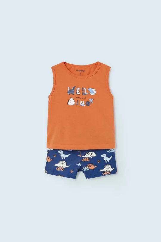 pomarańczowy Mayoral komplet kąpielowy dziecięcy – szorty i t-shirt Chłopięcy