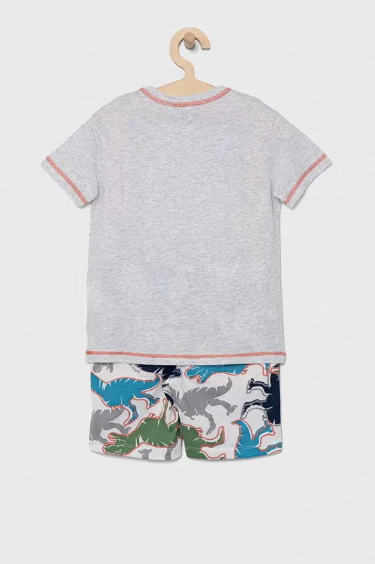 Dječja pamučna pidžama United Colors of Benetton siva