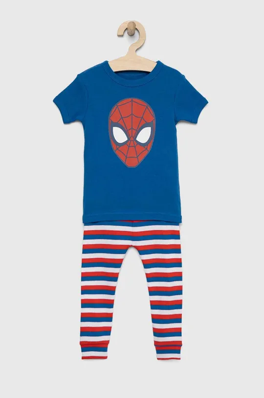 modra Otroška bombažna pižama GAP x Marvel Fantovski