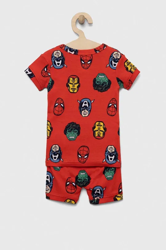 Dječja pamučna pidžama GAP x Marvel crvena