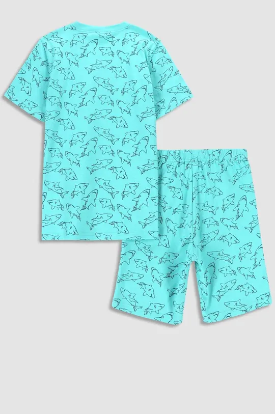 Otroška bombažna pižama Coccodrillo turkizna