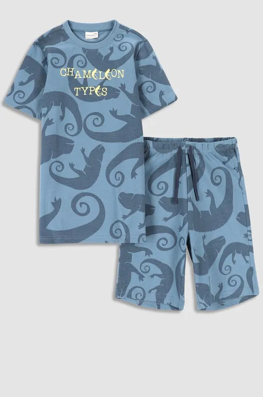 modra Otroška bombažna pižama Coccodrillo Fantovski