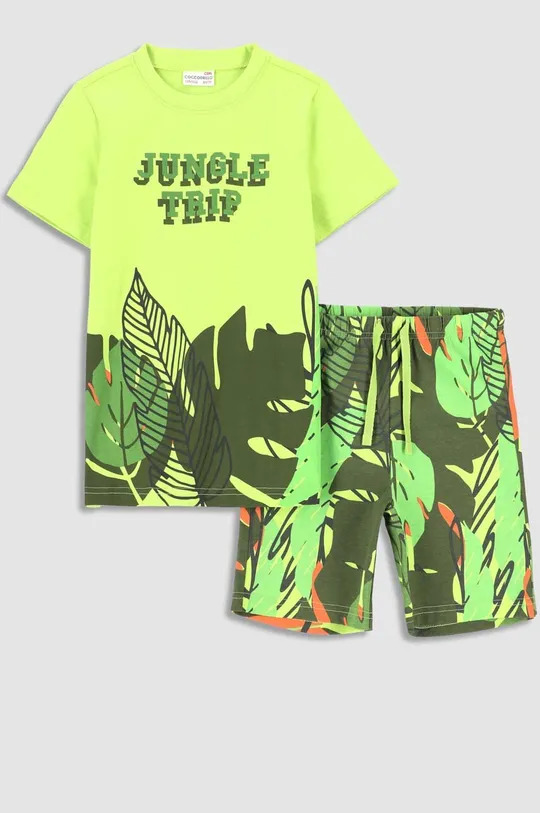 Otroška bombažna pižama Coccodrillo zelena