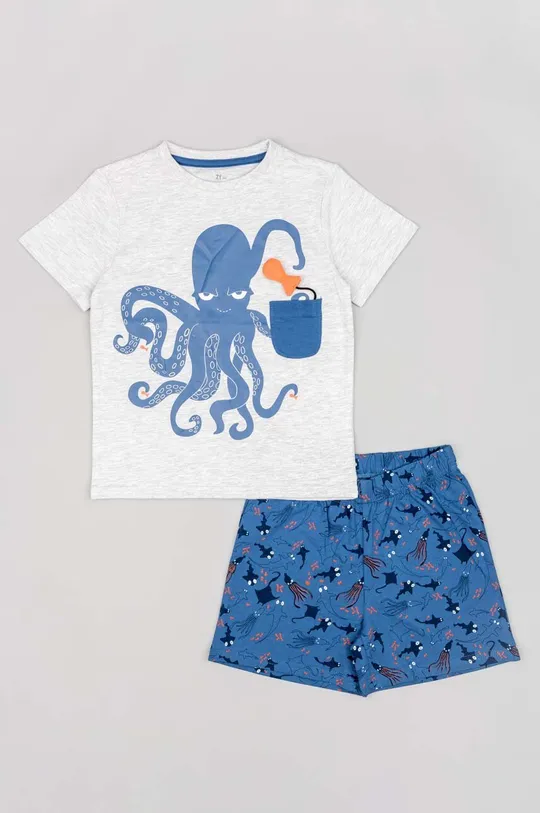 námořnická modř Dětské bavlněné pyžamo zippy Chlapecký