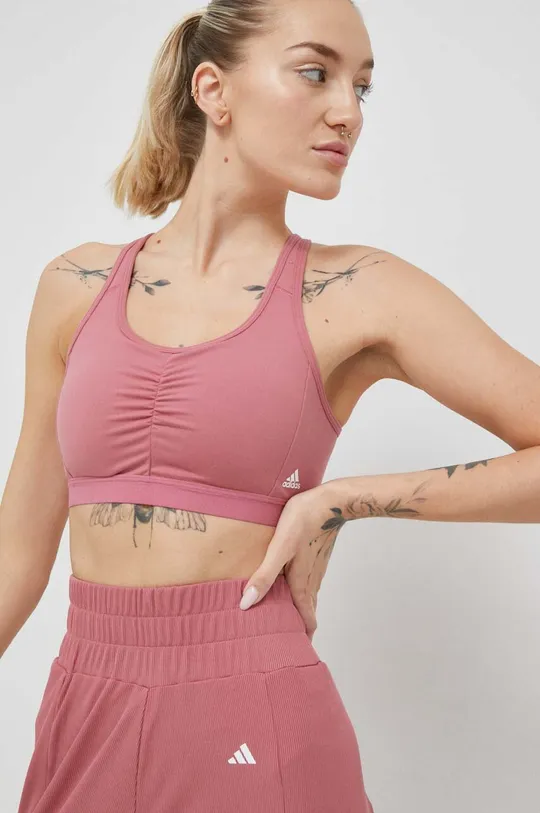 розовый Бюстгальтер для йоги adidas Performance Coreessentials Женский