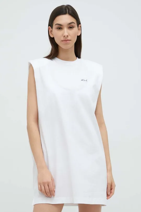 λευκό Βαμβακερό φόρεμα παραλίας Karl Lagerfeld Γυναικεία