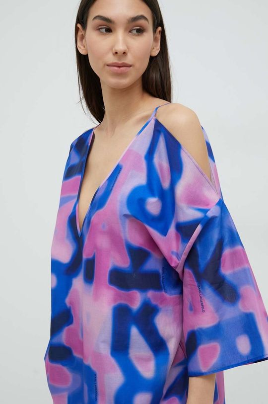 multicolor Karl Lagerfeld sukienka plażowa bawełniana