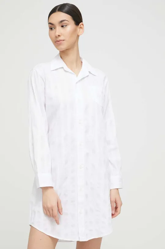 λευκό Βαμβακερό πουκάμισο πιτζάμα Lauren Ralph Lauren Γυναικεία