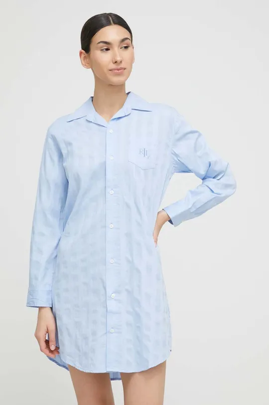μπλε Βαμβακερό πουκάμισο πιτζάμα Lauren Ralph Lauren