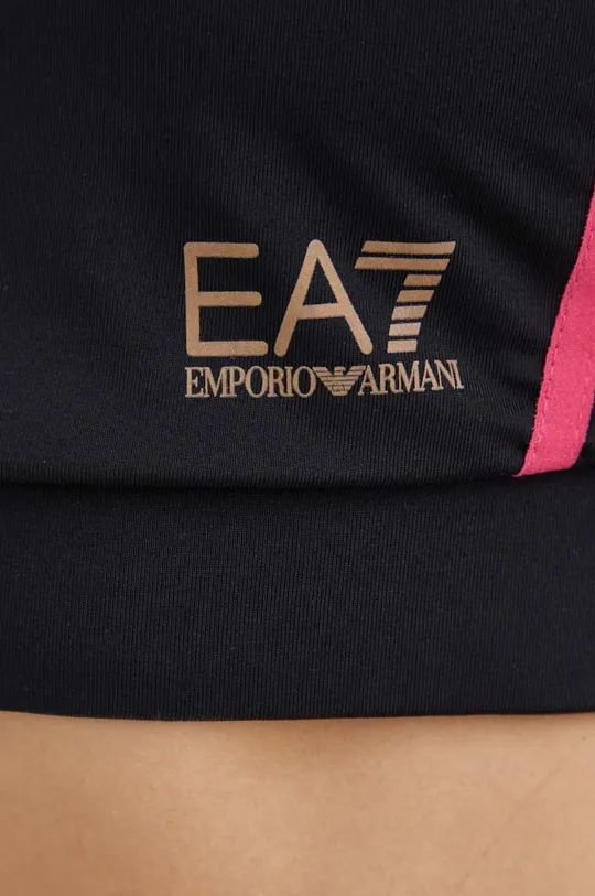 czarny EA7 Emporio Armani biustonosz sportowy