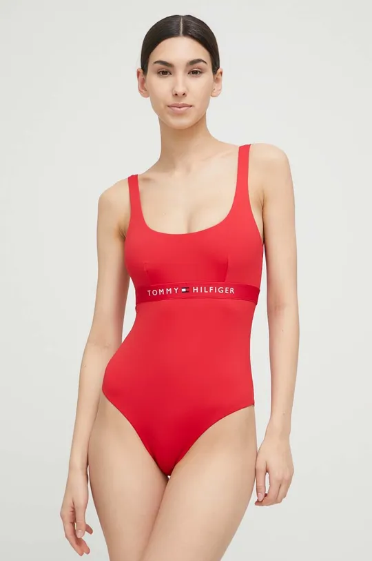 czerwony Tommy Hilfiger jednoczęściowy strój kąpielowy Damski