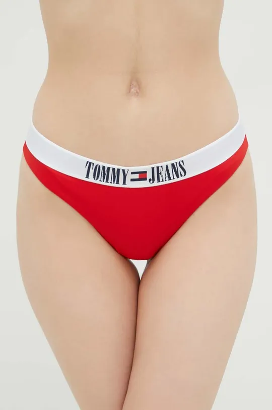 czerwony Tommy Jeans figi kąpielowe Damski