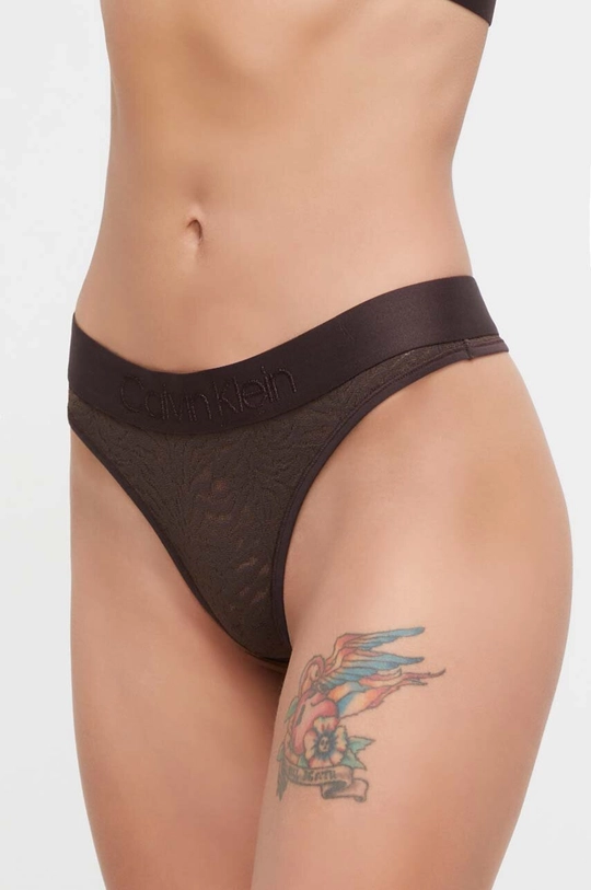 brązowy Calvin Klein Underwear stringi Damski