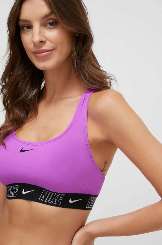 fialová Plavková podprsenka Nike Logo Tape