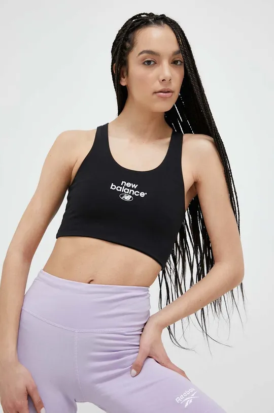 black New Balance sports bra Essentials Reimagined Women’s