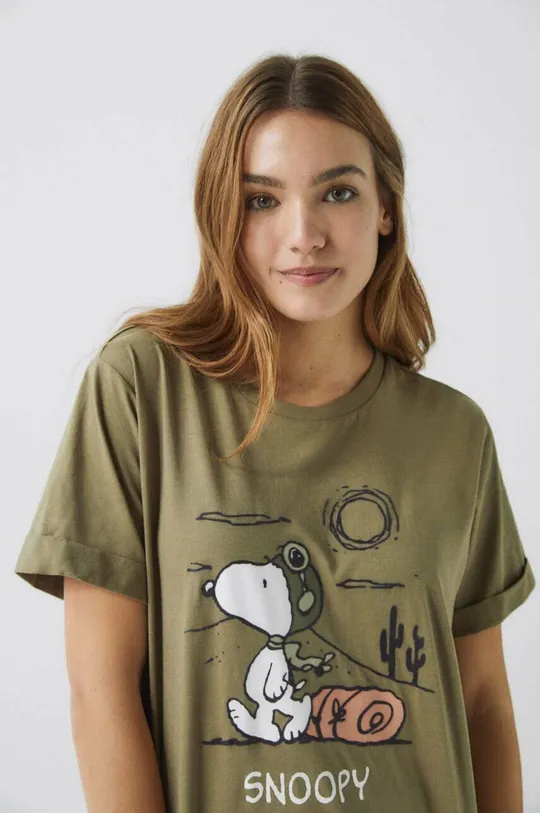 Pamučna pidžama women'secret Snoopy zelena