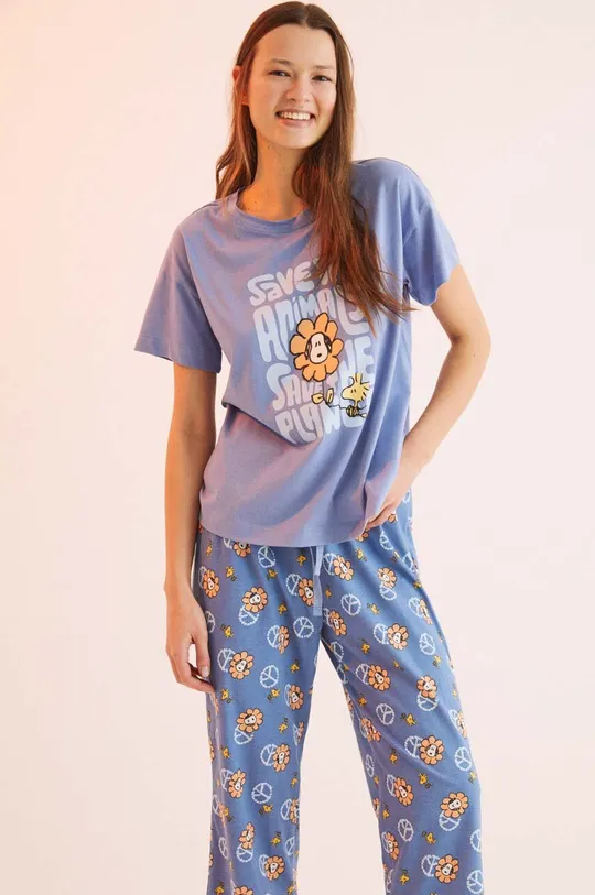 kék women'secret pamut pizsama Snoopy Női