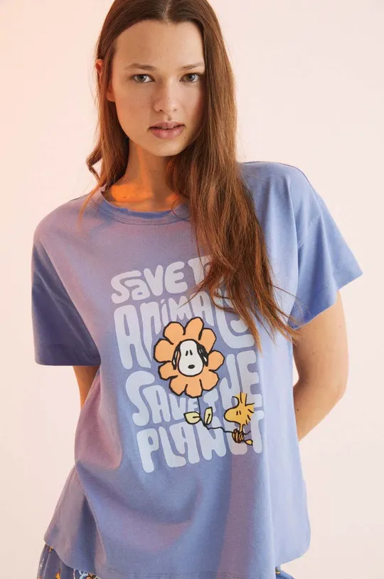 women'secret pamut pizsama Snoopy kék