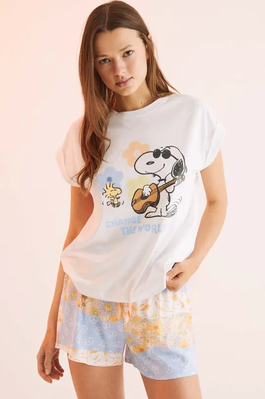 viacfarebná Bavlnené pyžamo women'secret Snoopy Dámsky