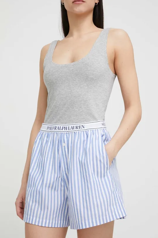 modra Bombažne pižama kratke hlače Polo Ralph Lauren Ženski