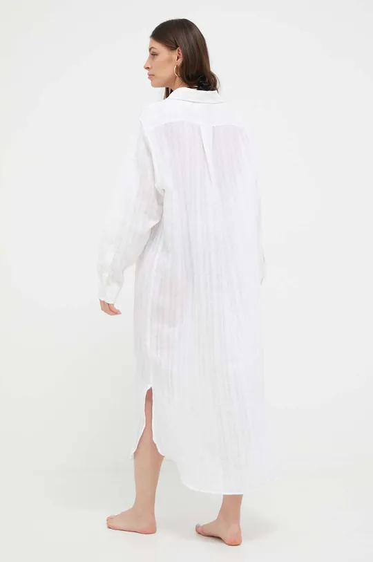 Polo Ralph Lauren sukienka z domieszką lnu biały