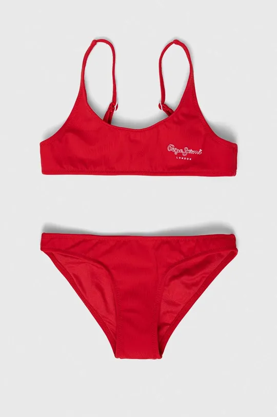 crvena Dječji dvodijelni kupaći kostim Pepe Jeans Mauricia Za djevojčice