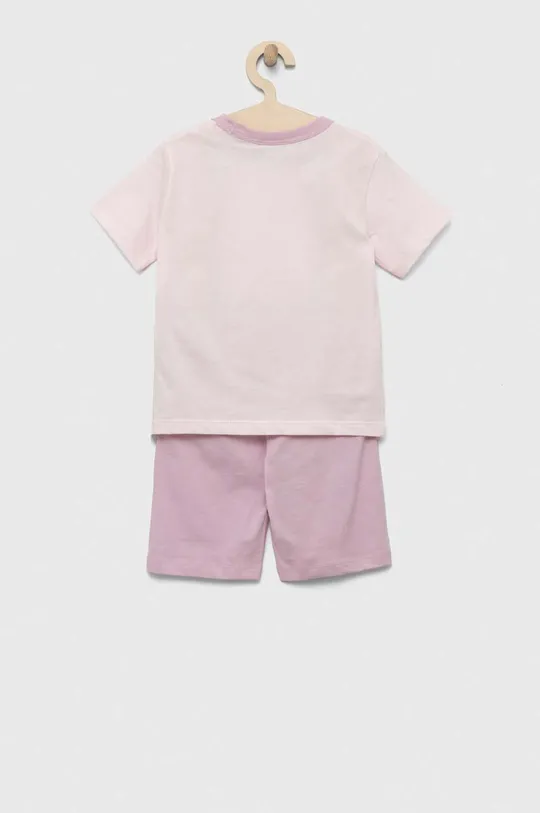 Детская хлопковая пижама United Colors of Benetton розовый