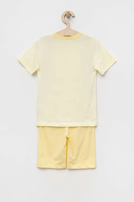 Dječja pamučna pidžama United Colors of Benetton zlatna
