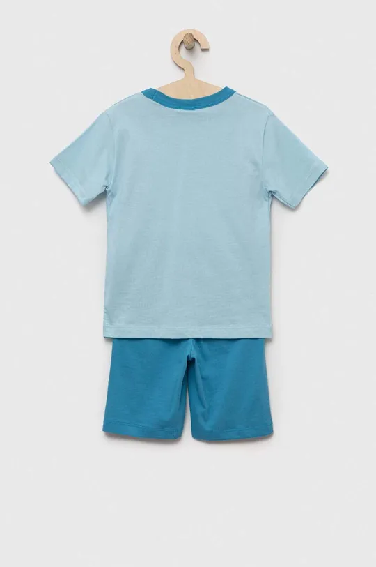 Детская хлопковая пижама United Colors of Benetton голубой