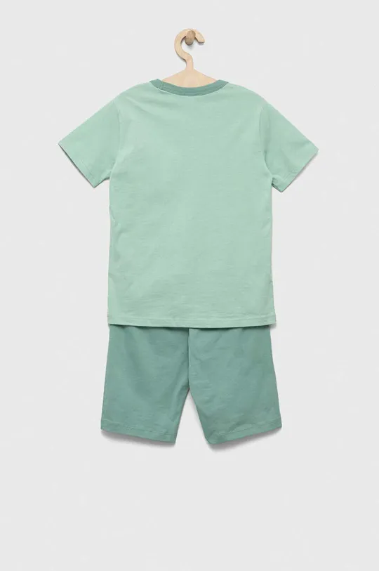 United Colors of Benetton piżama bawełniana dziecięca zielony