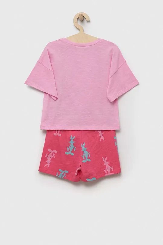 United Colors of Benetton gyerek pamut pizsama x Looney Tunes rózsaszín