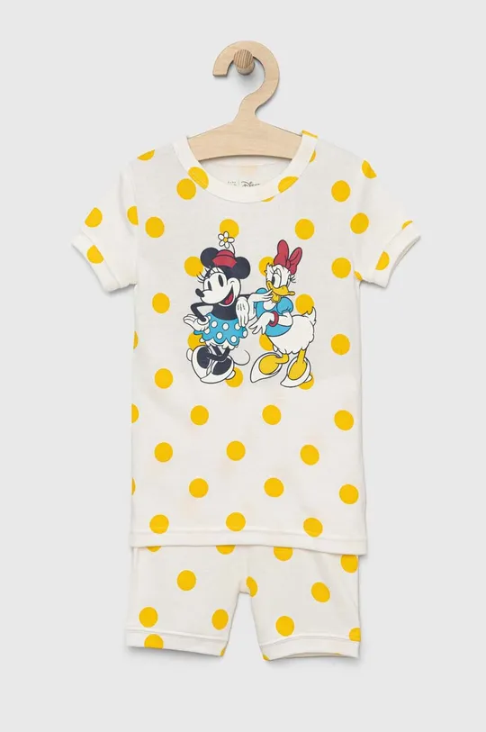 rumena Otroška bombažna pižama GAP x Disney Dekliški
