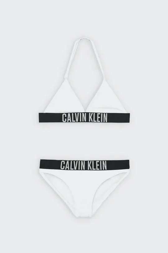 biały Calvin Klein Jeans dwuczęściowy strój kąpielowy dziecięcy Dziewczęcy