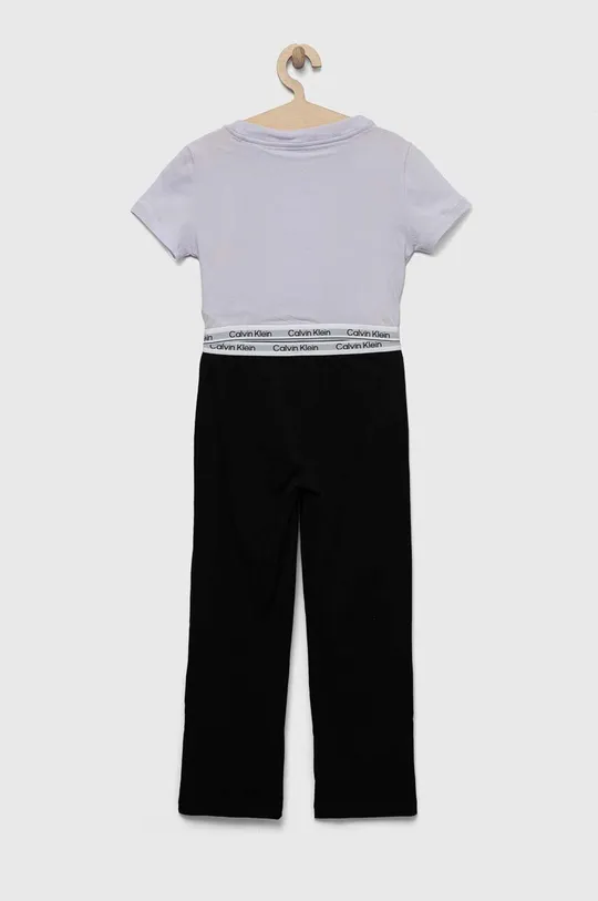 Dječja pamučna pidžama Calvin Klein Underwear ljubičasta