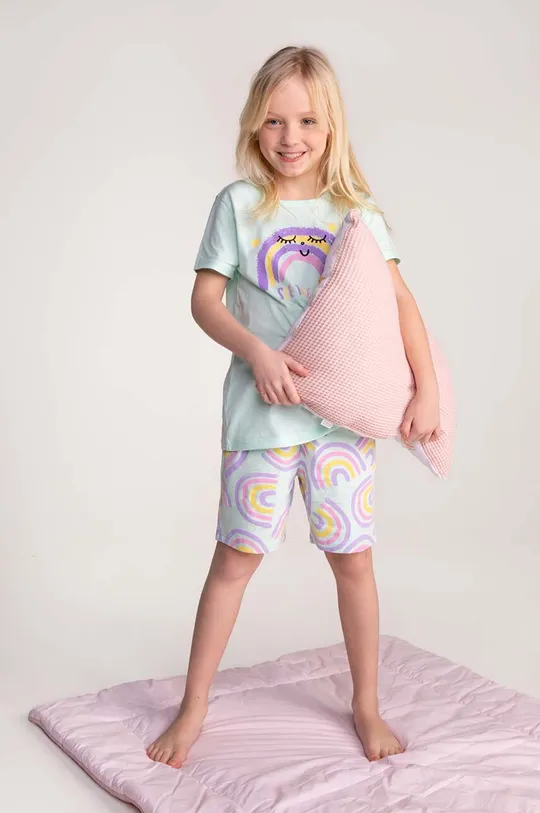 τιρκουάζ Παιδικές βαμβακερές πιτζάμες Coccodrillo Για κορίτσια