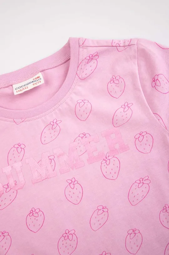розовый Детская хлопковая пижама Coccodrillo