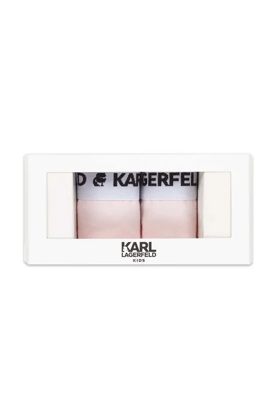 roza Otroške spodnje hlače Karl Lagerfeld 2-pack Dekliški