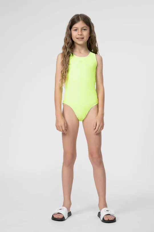 зелений Суцільний дитячий купальник 4F F028 Для дівчаток